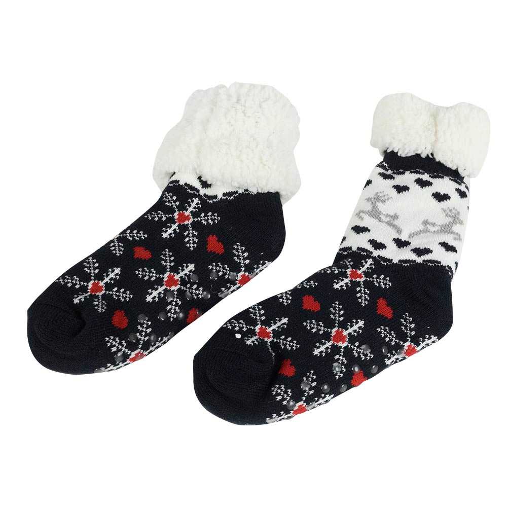 Navy Blue and White Christmas Socks