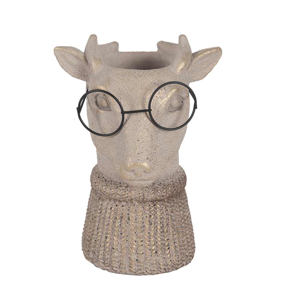 Pot décoratif en ciment Robert le cerf brun ASTELLA