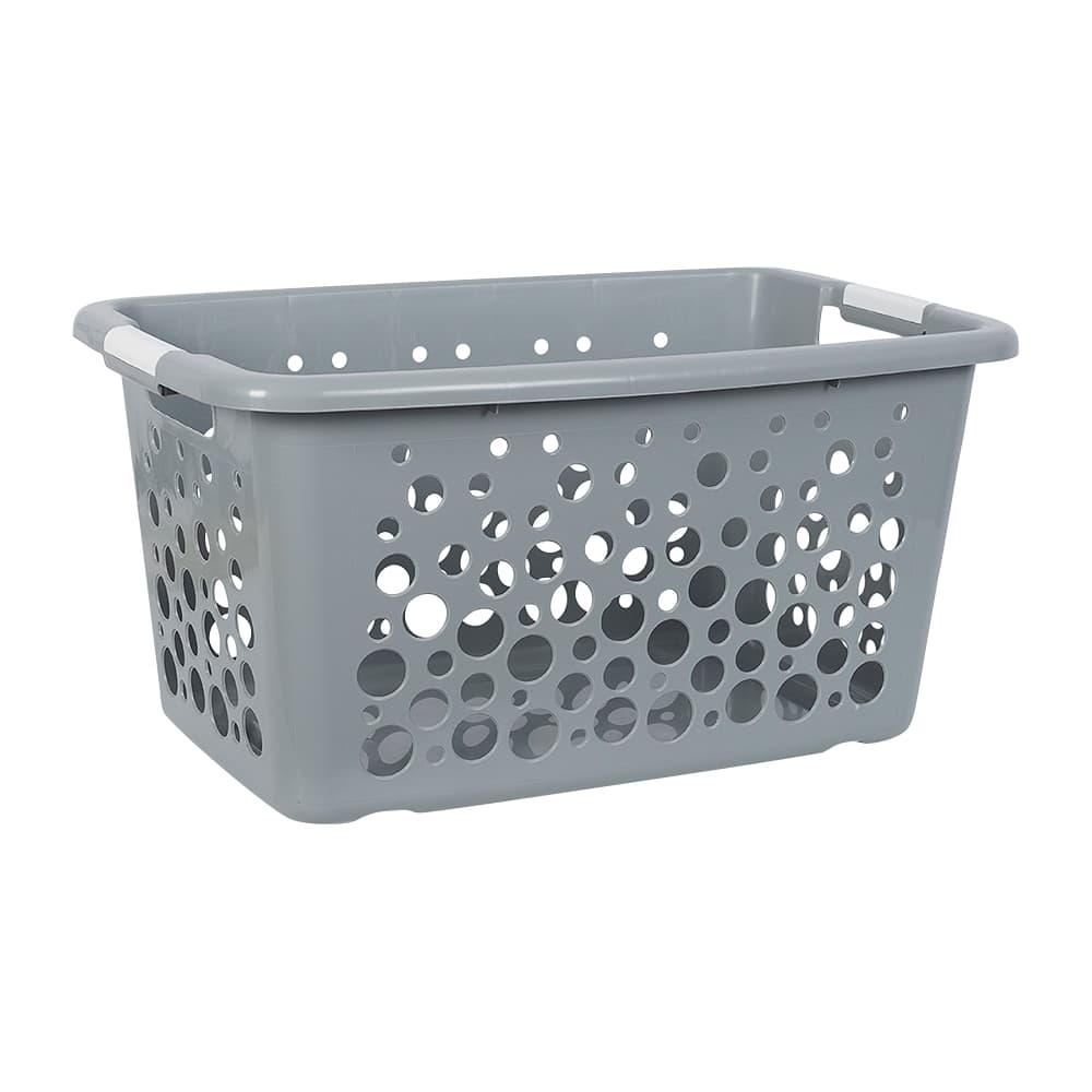Panier à linge en plastique gris 62 L