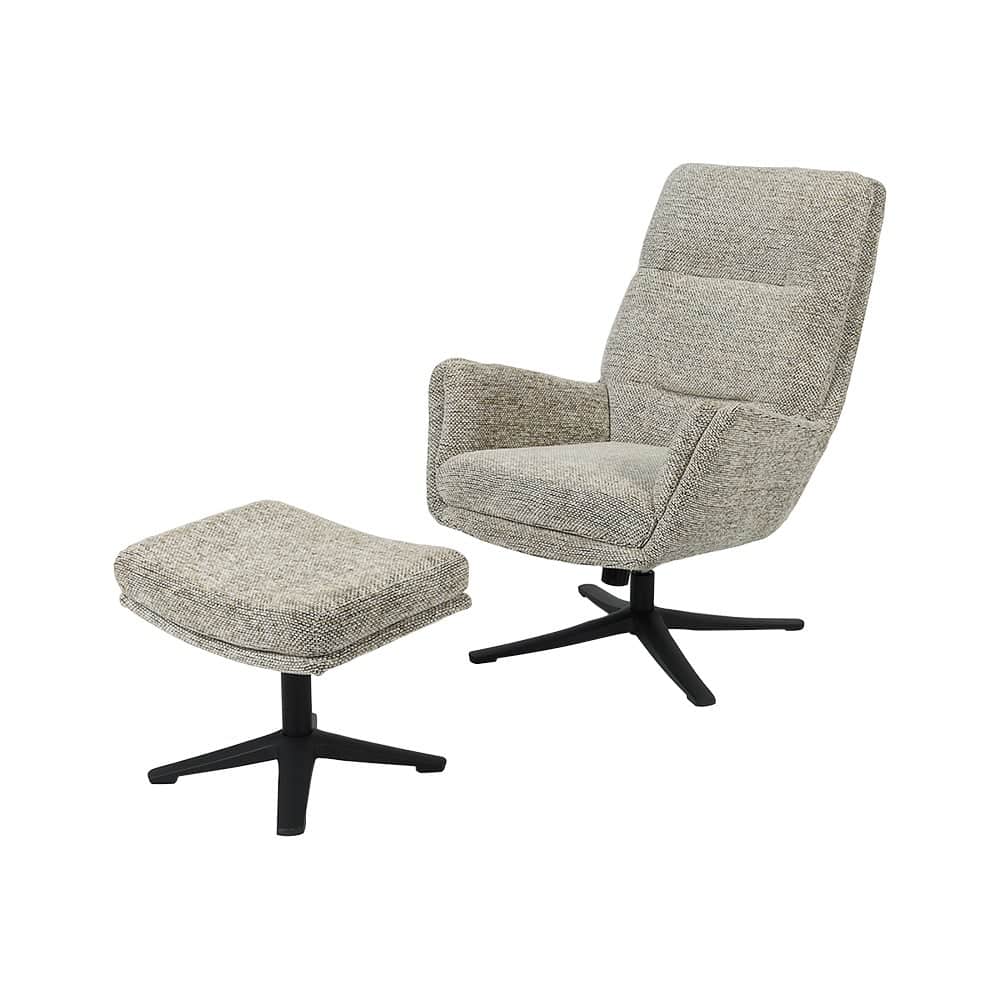 Fauteuil pivotant avec repose-pieds Jazz beige ASTELLA