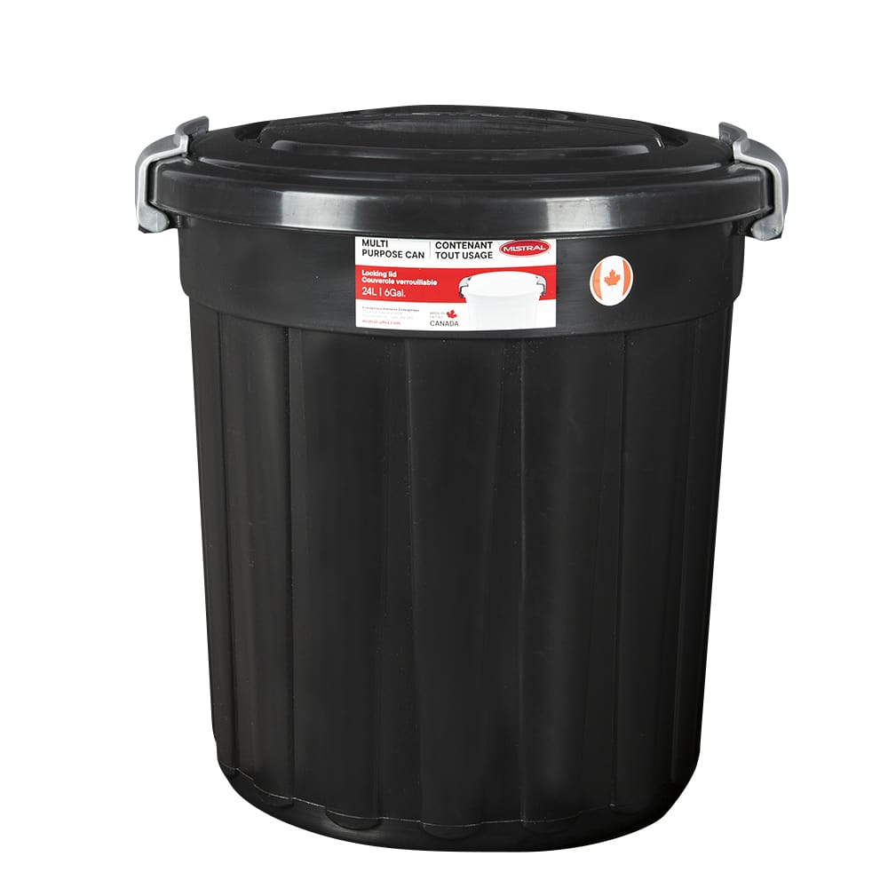 Poubelle tout usage noire 24 L MISTRAL