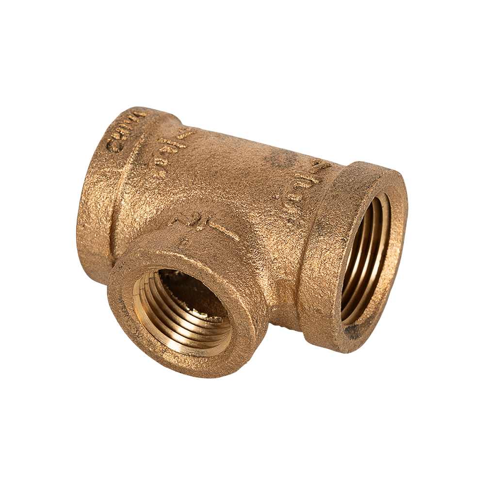 Té en laiton 3/4 po x 3/4 po x 1/2 po FPT