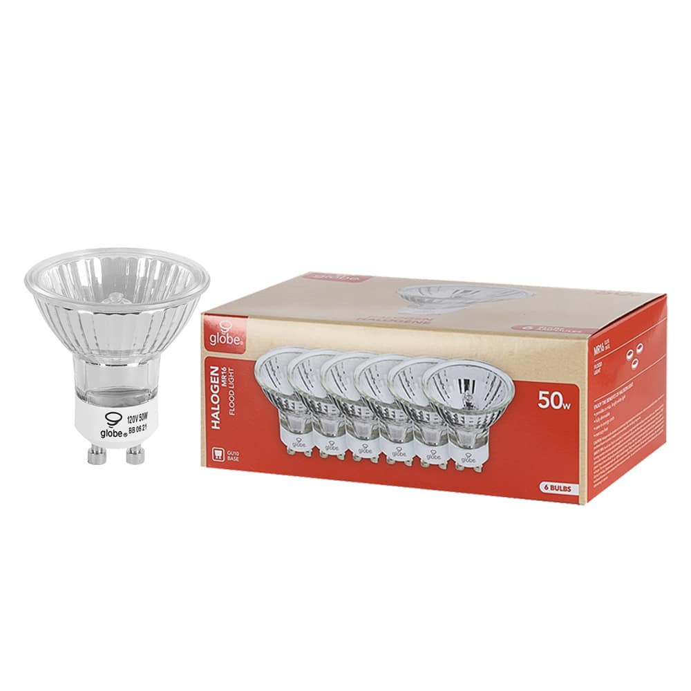 Ampoules-réflecteurs halogènes MR16 (GU10) 50 W Pqt/6
