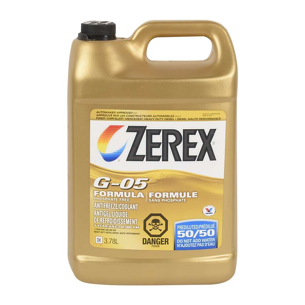 Antigel à radiateur prédilué Zerex G-05 pour véhicule diésel 3,78 L