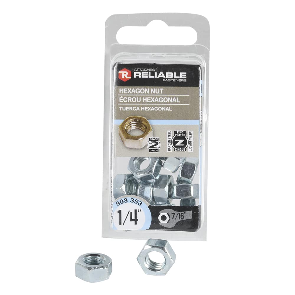 Écrous hexagonaux 1/4 po Pqt/14
