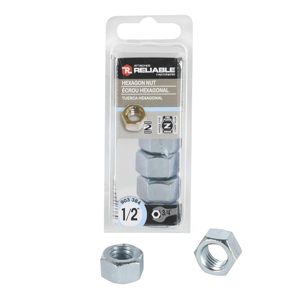 Écrous hexagonaux 1/2 po Pqt/4