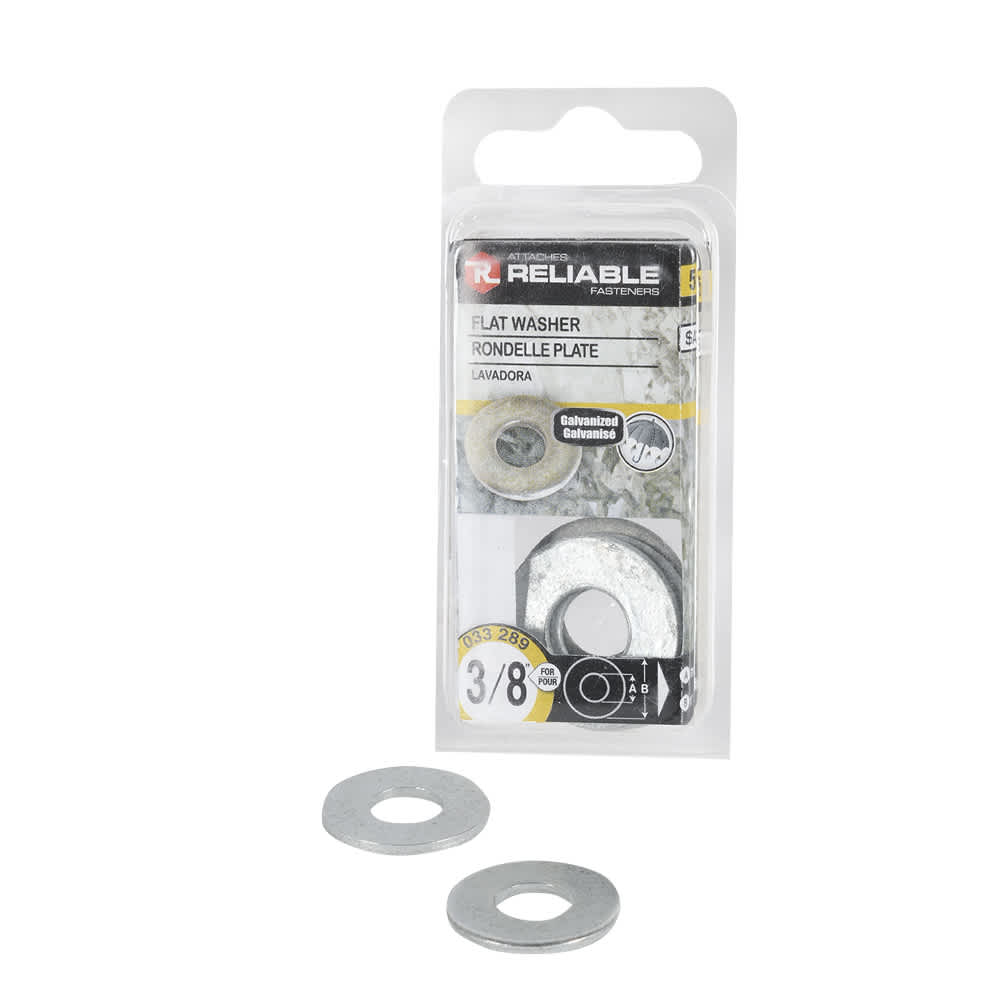 Galvanized Flat Washers 3/8 in. Pkg/5