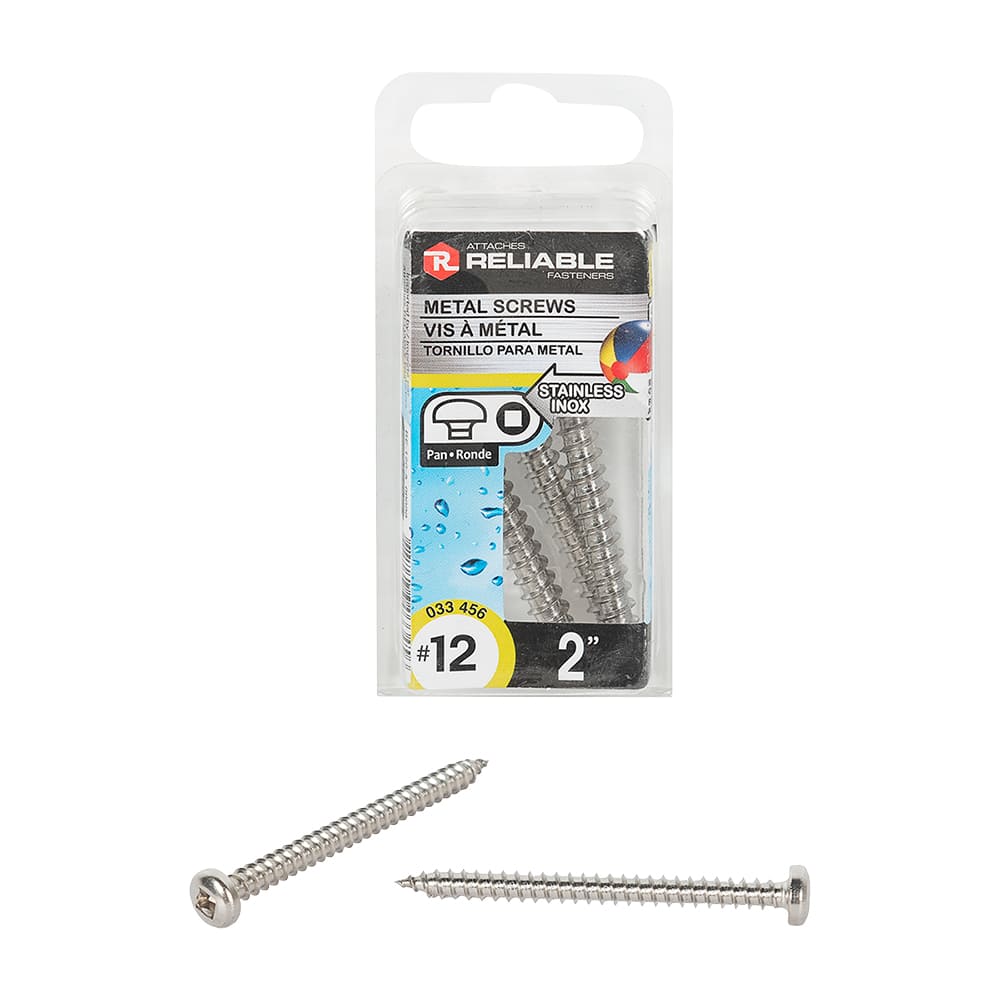 Vis à bois inox 2 po n° 12 T.R. Pqt/3