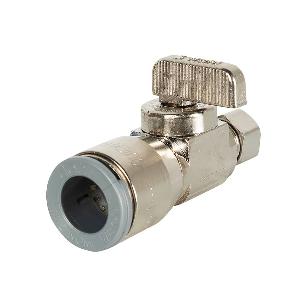 Robinet droit 1/2 po Quick Connect x 3/8 po compression