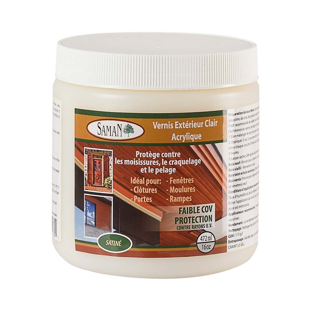 Vernis acrylique extérieur satiné 472 ml