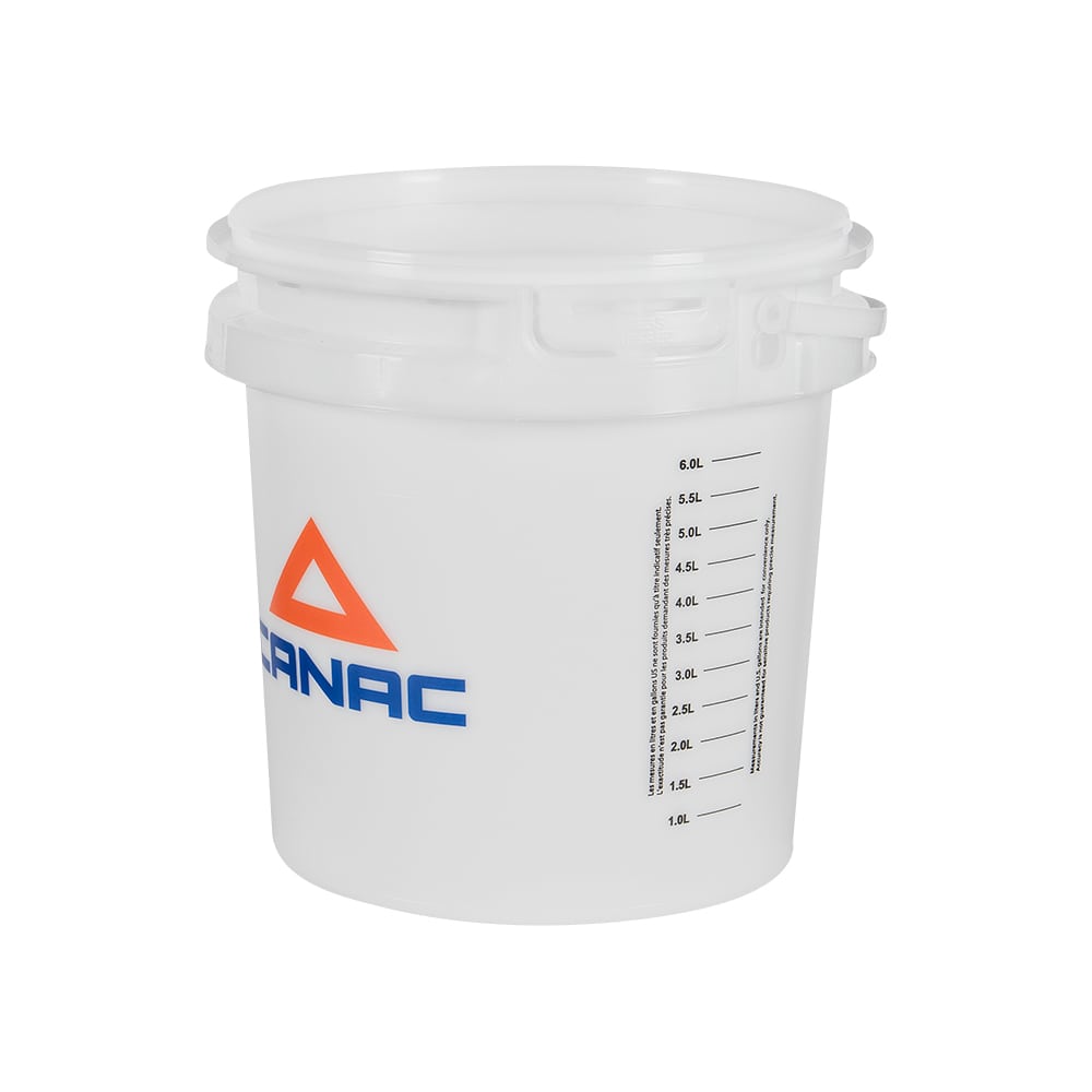 Seau gradué en plastique translucide 6 L