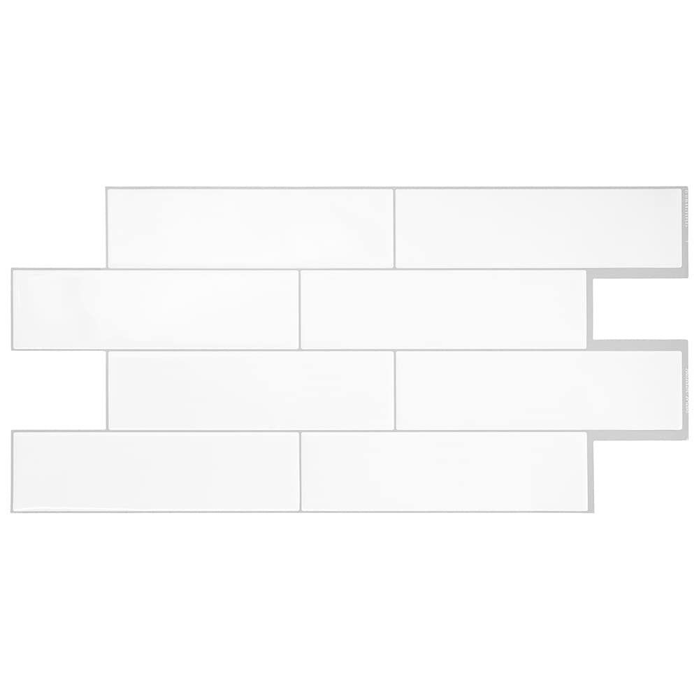 Oslo White Peel&Stick Tiles 22 9/16 in. x 10 7/8 in. Pkg/2
