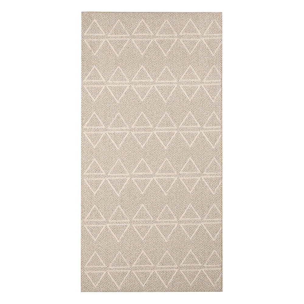 Tapis d'intérieur Vila triangles gris argile 3 pi x 6 pi