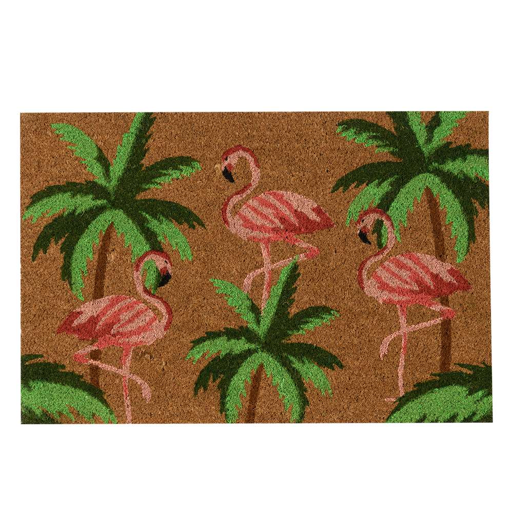 Tapis coco d'extérieur flamants roses 30 po x 20 po VERTUO
