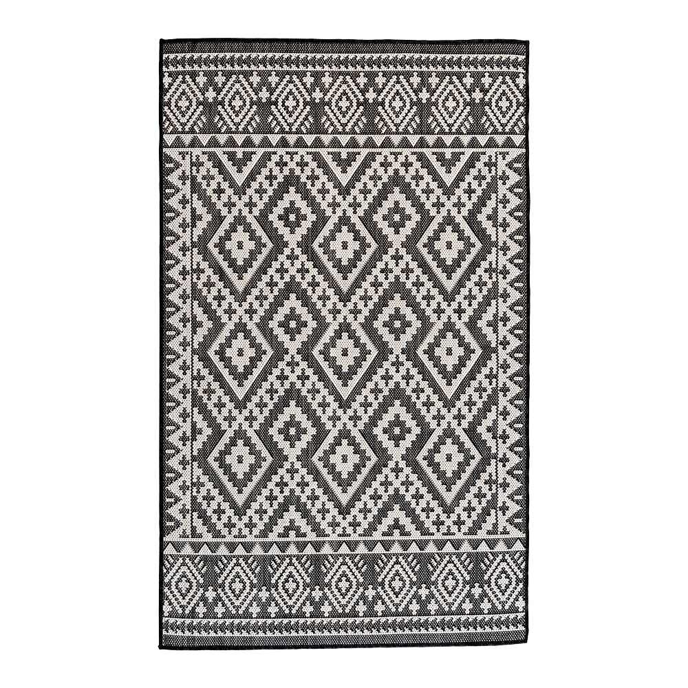Tapis d'extérieur Cabana noir et blanc 3 pi 3 po x 5 pi