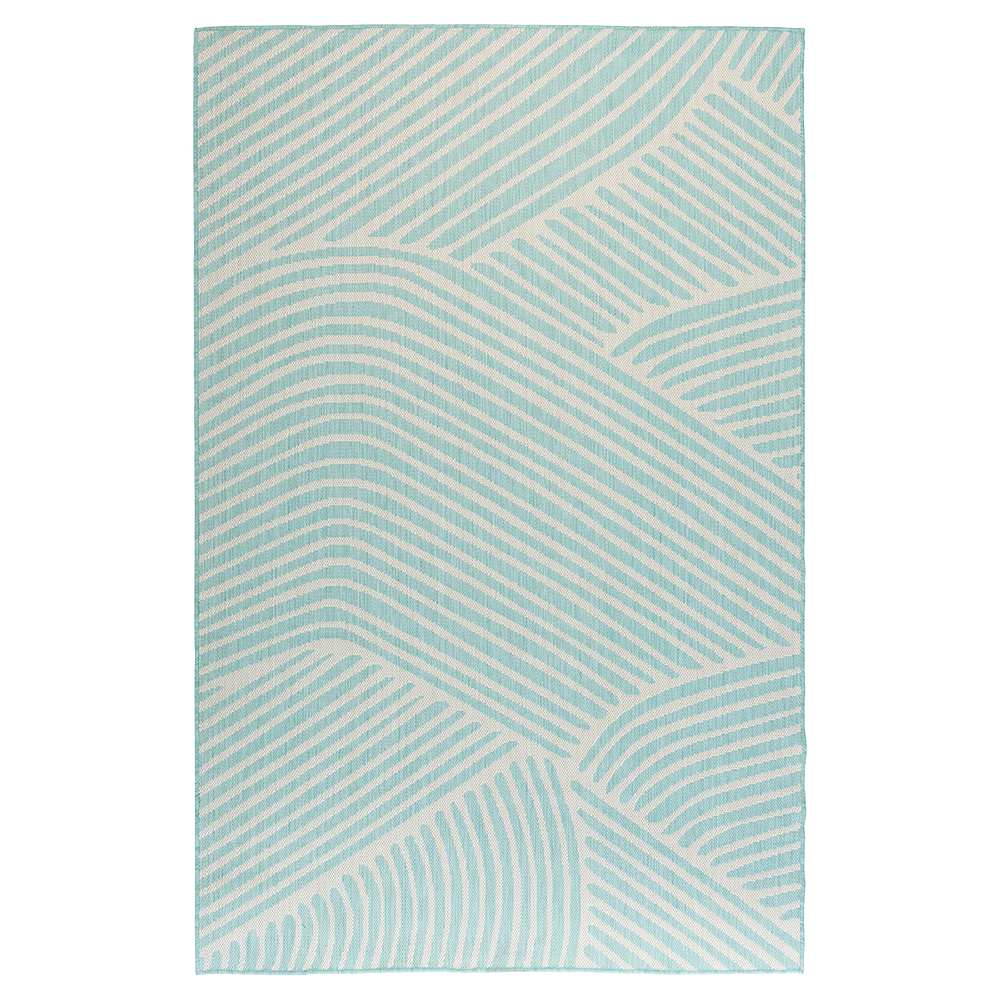 Tapis d'extérieur Cabana turquoise 5 pi 3 po x 7 pi