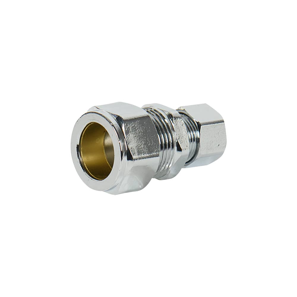Straight Brass Coupling , 1/2 in. comp x 3/8 in. comp