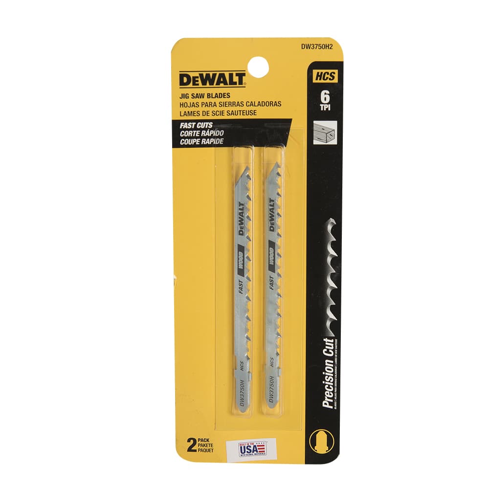 Lames de scie sauteuse pour bois 4 po / 6 dents Pqt/2