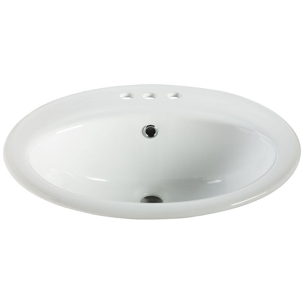 TASSILI Manon Oval Porcelain Wash Basin White 22 1/16 in. x 18 7/16 in.