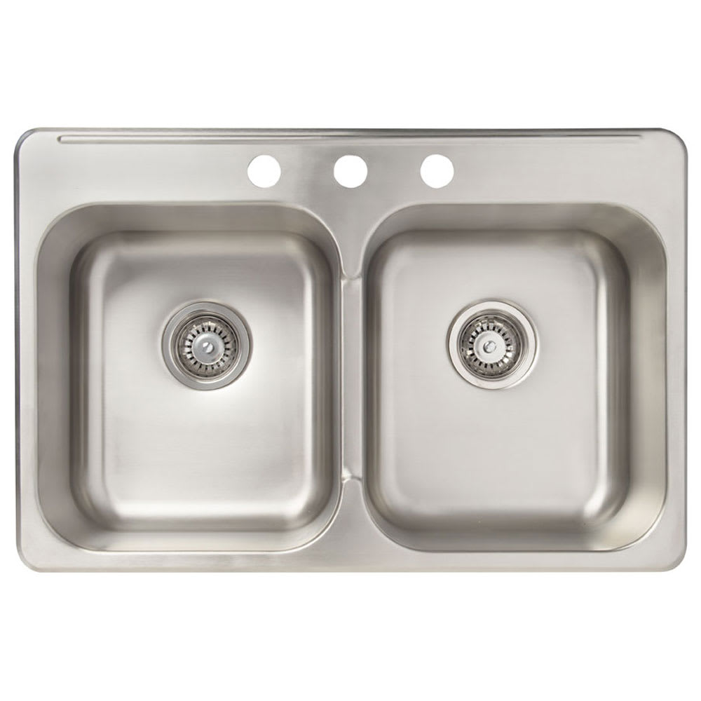 TASSILI Axel Double Bowl Kitchen Sink Stainless Steel 31 1/4 in. x 20 1/2 in.