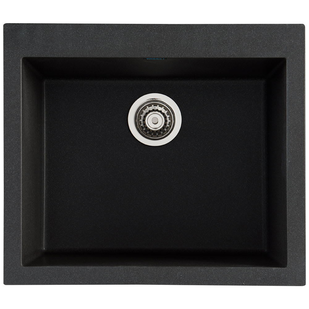 TASSILI SUPRA Nero Single Bowl Kitchen Sink Black 23 in. x 20 in.