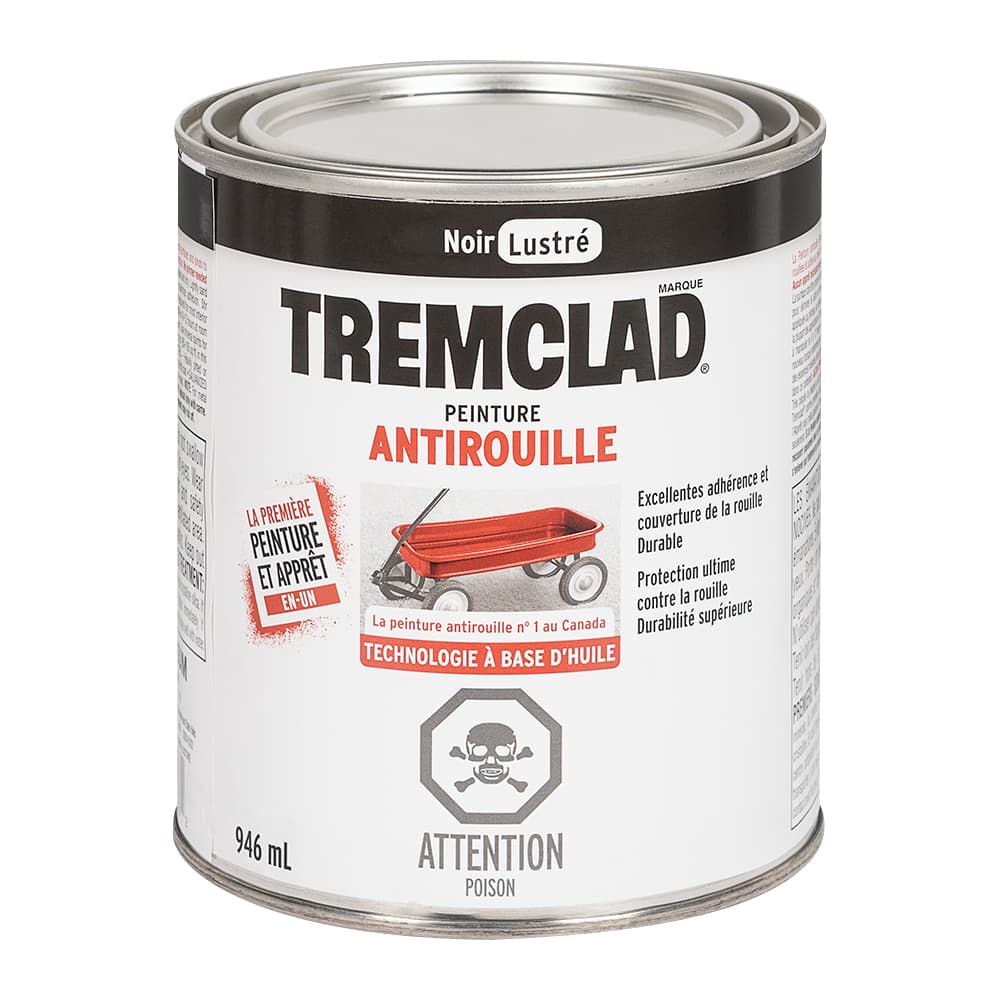 Peinture antirouille Tremclad noir lustré 946 ml