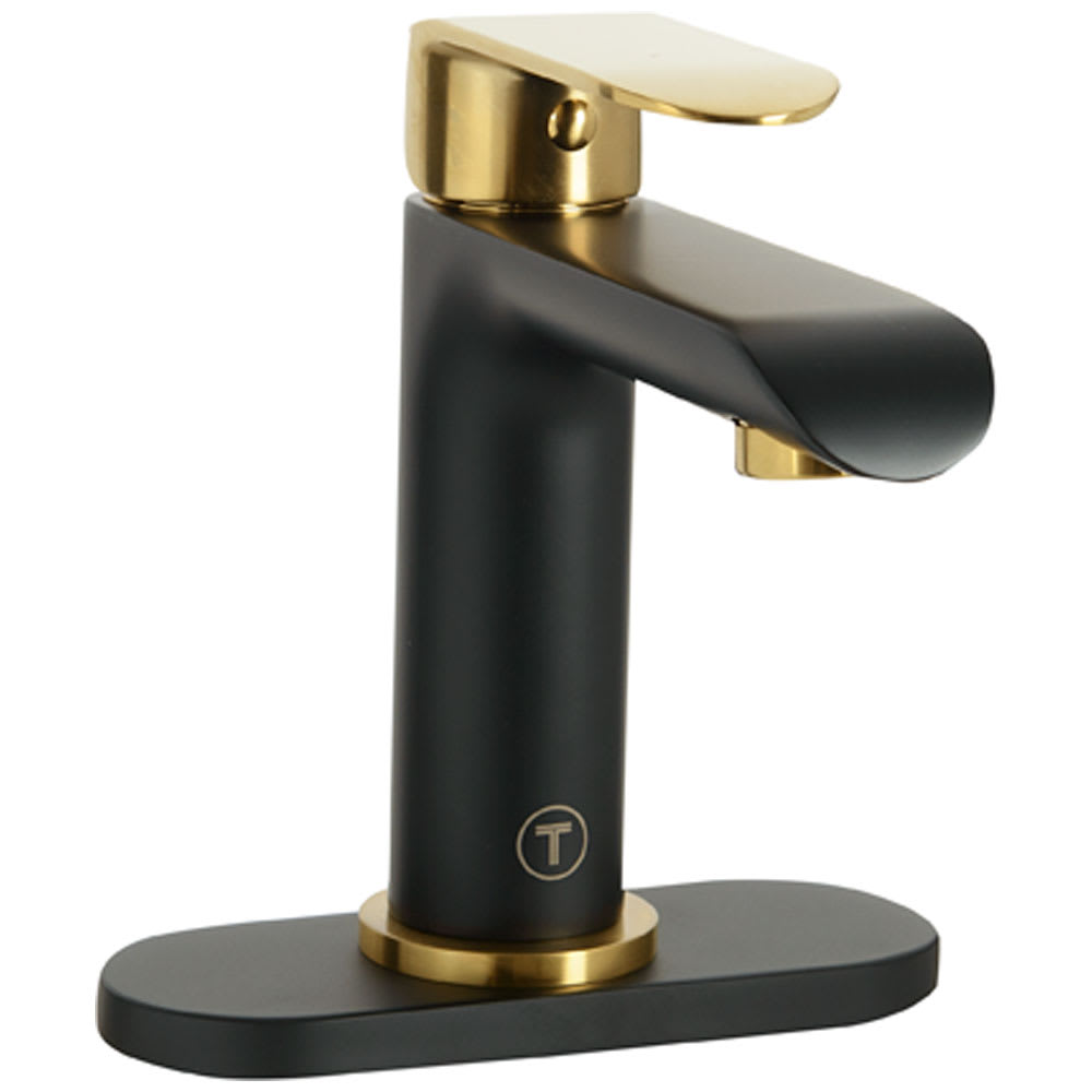 Robinet de lavabo 1 poignée Ippazio noir et or TASSILI SUPRA