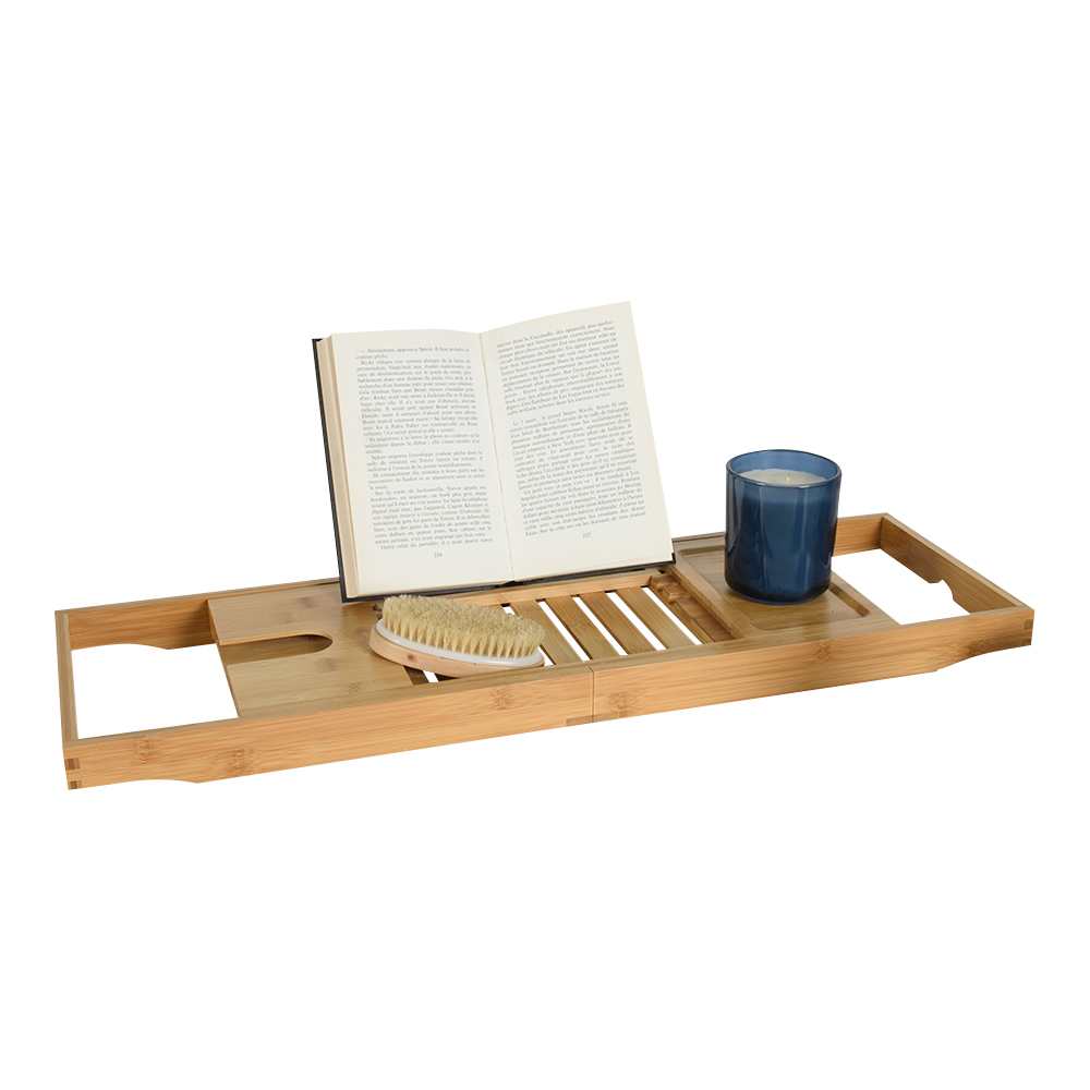 Bamboo Adjustable Bathtub Caddy