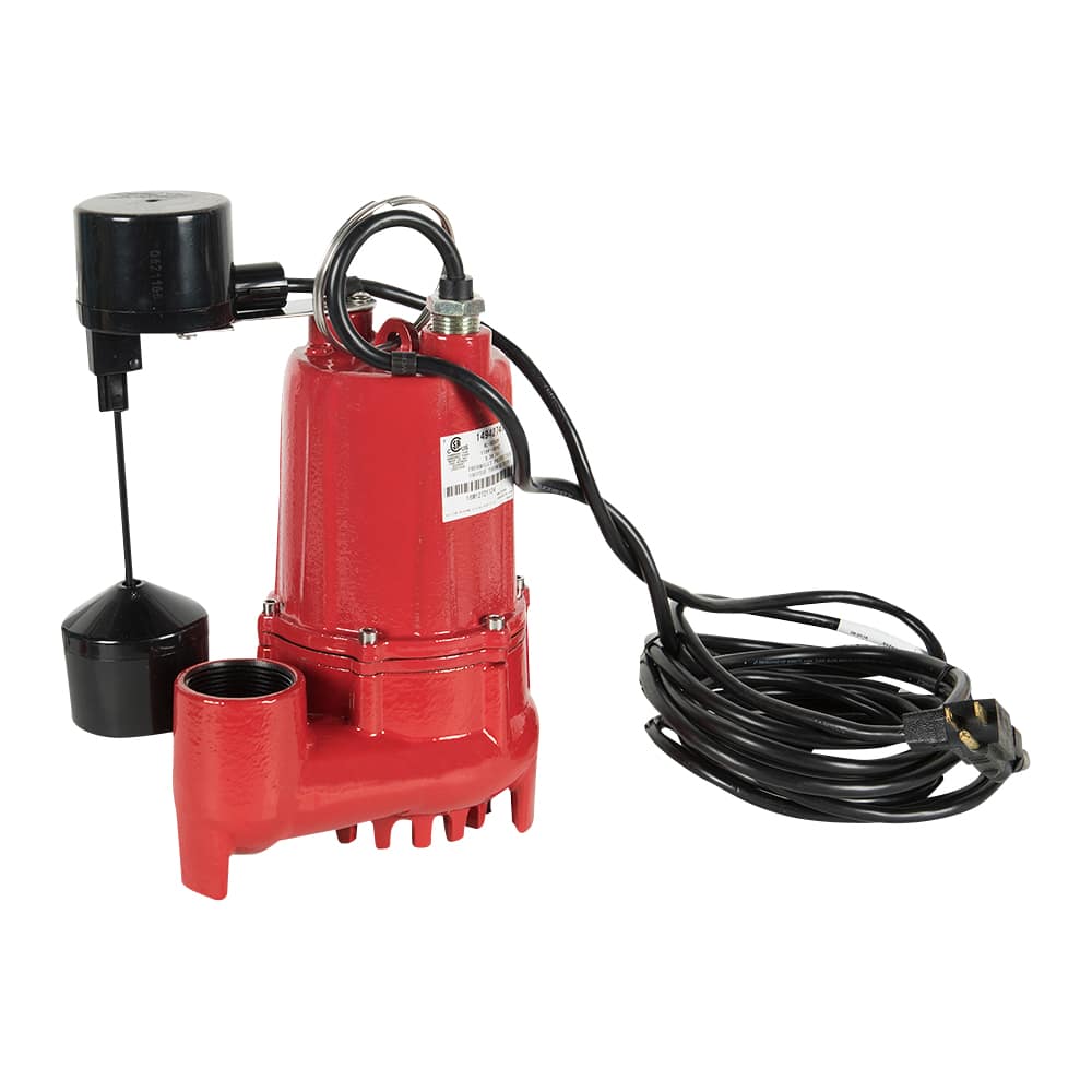 Pompe de puisard submersible en fonte 1/2 c.v. interrupteur flotteur dos d'âne