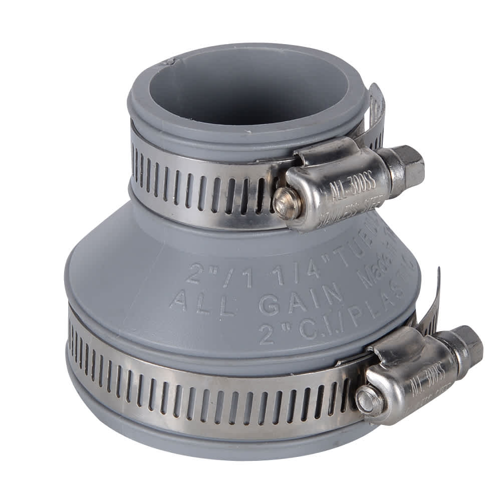 Connecteur de tuyau de renvoi en caoutchouc 2 po x 1 1/4 po (F x F)