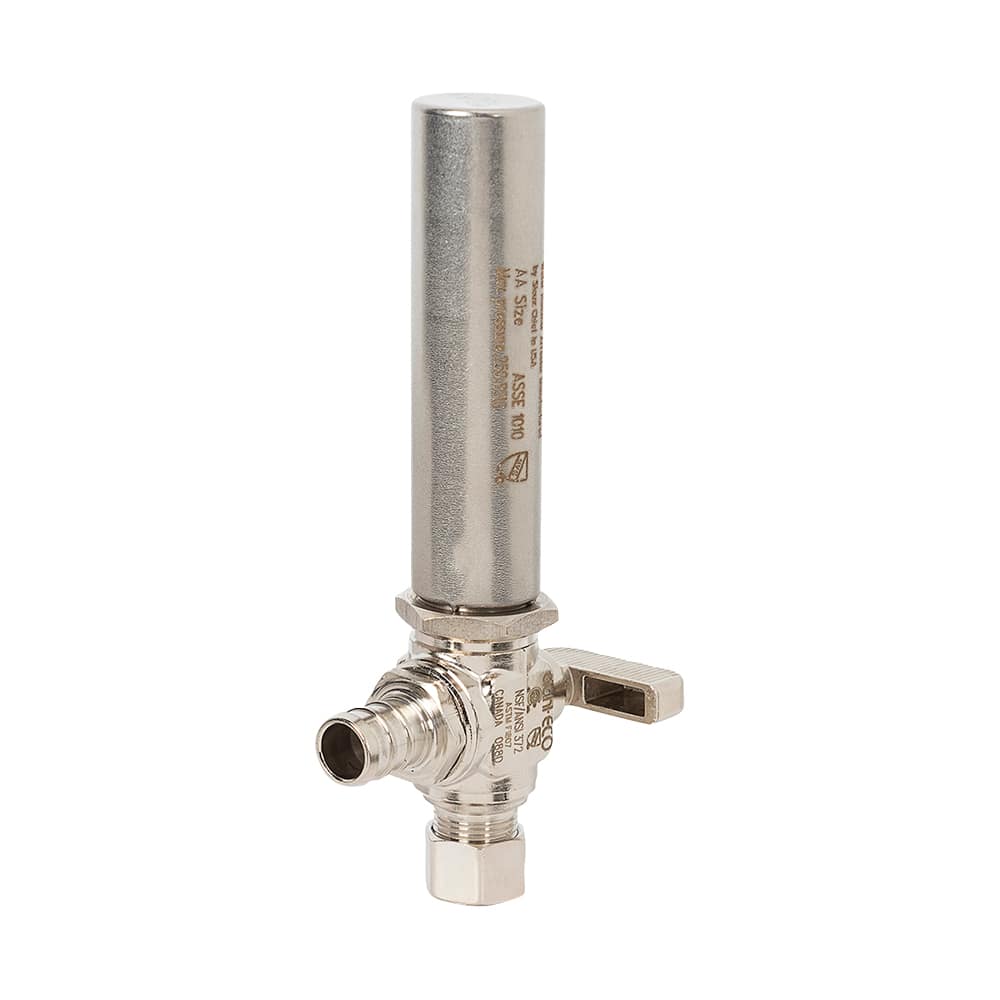Robinet coudé antibélier PEX 1/2 po x 3/8 po compression