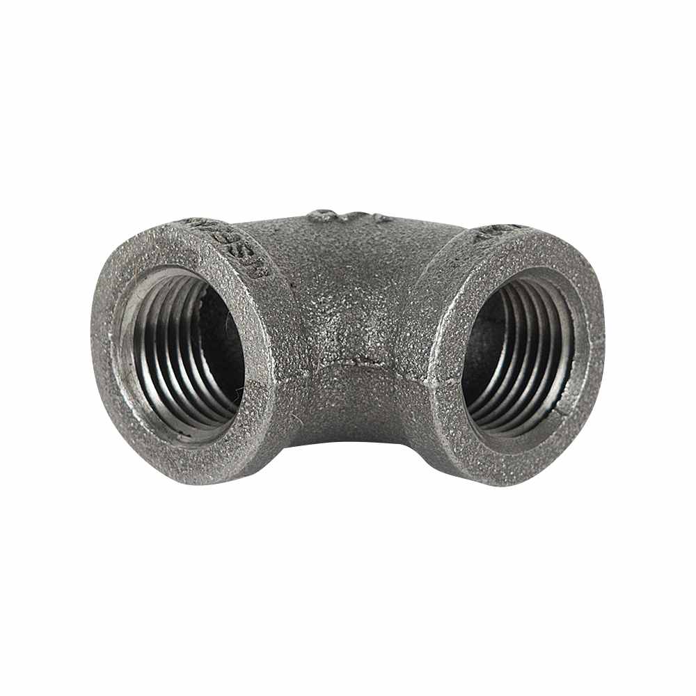 Coude 90° en acier noir 1/2 po (FxF)