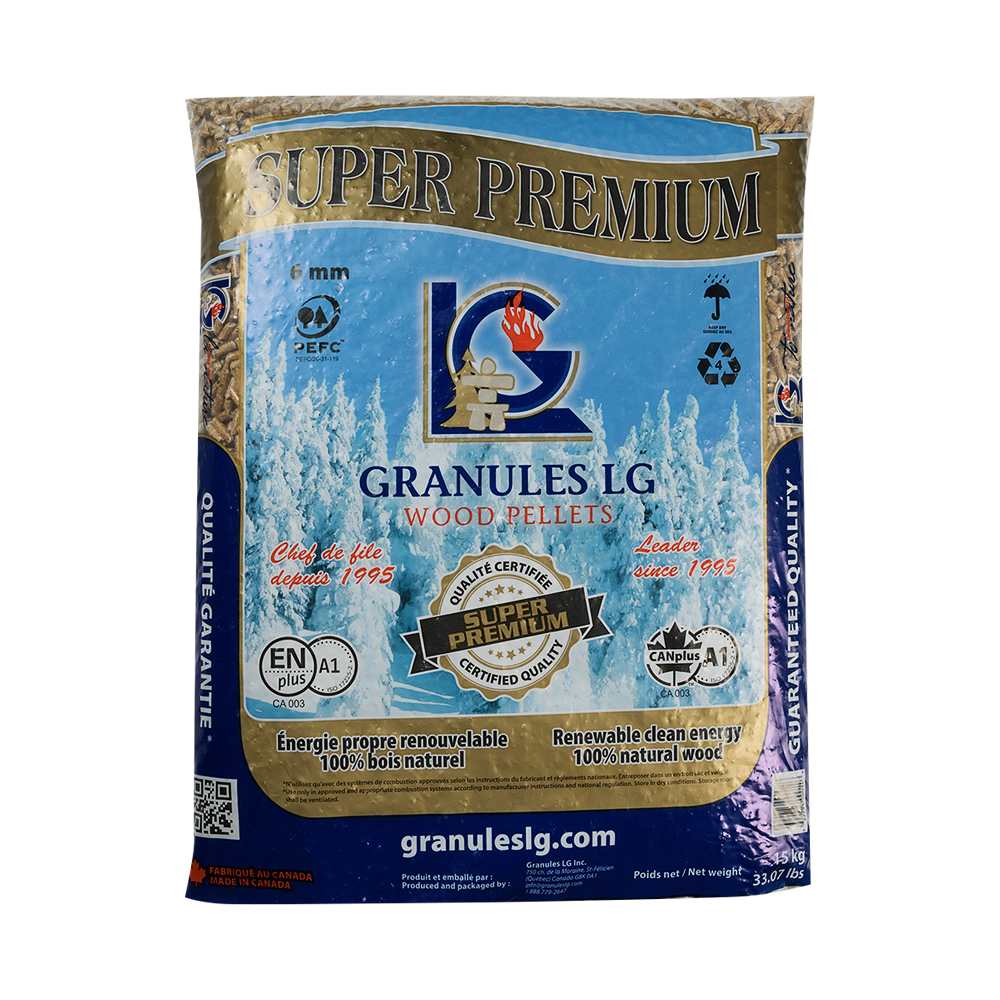 Granules de bois pour poêle Super Premium 33 lb