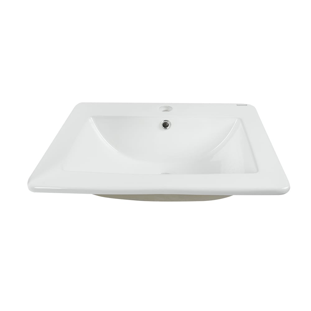 TASSILI Stella RectangularPorcelain Wash Basin White 21 1/4 in. x 18 5/16 in.