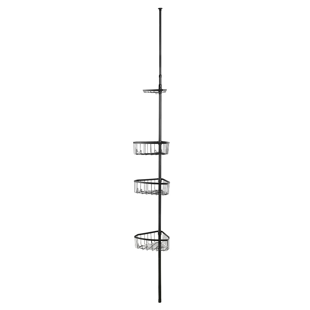 Adjustable Shower Storage Tower Black