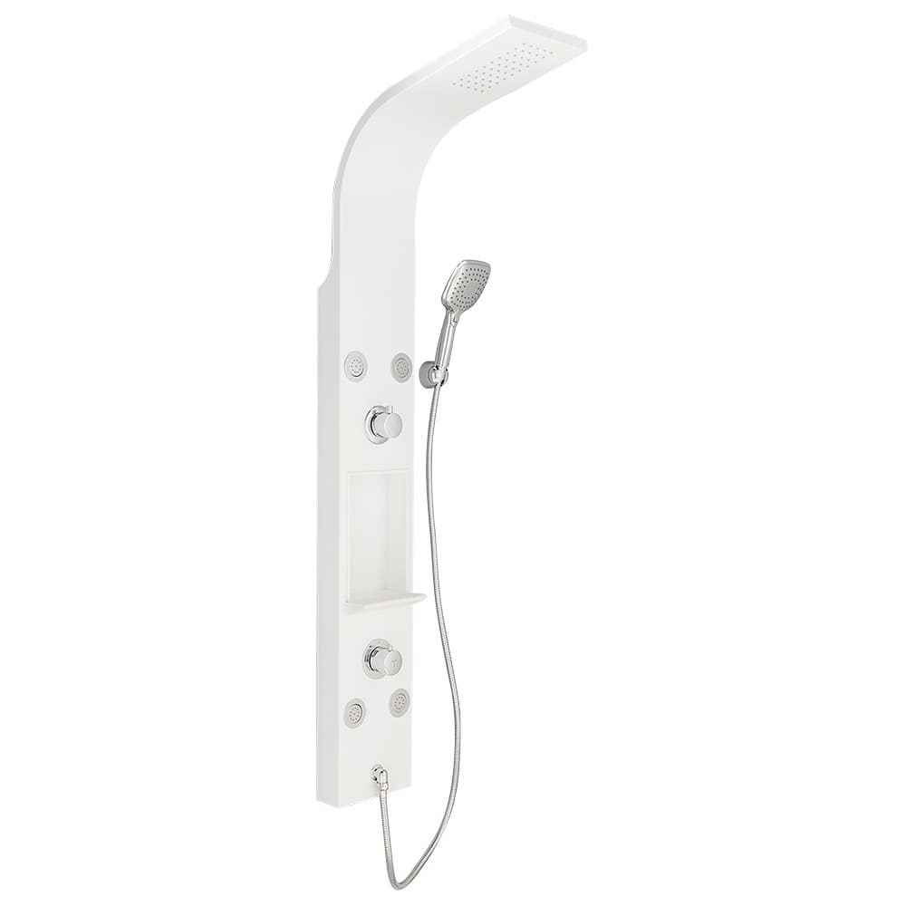 TASSILI Paola Multifunction Thermostatic Shower Column with Hand Shower Chrome and White