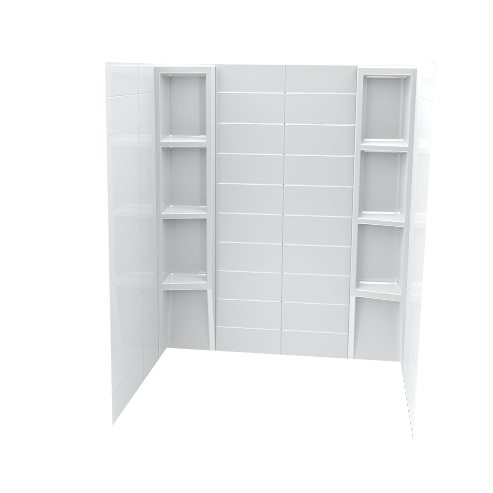 Contour de baignoire-douche Métro Contemporain/Uniforme blanc 80 po