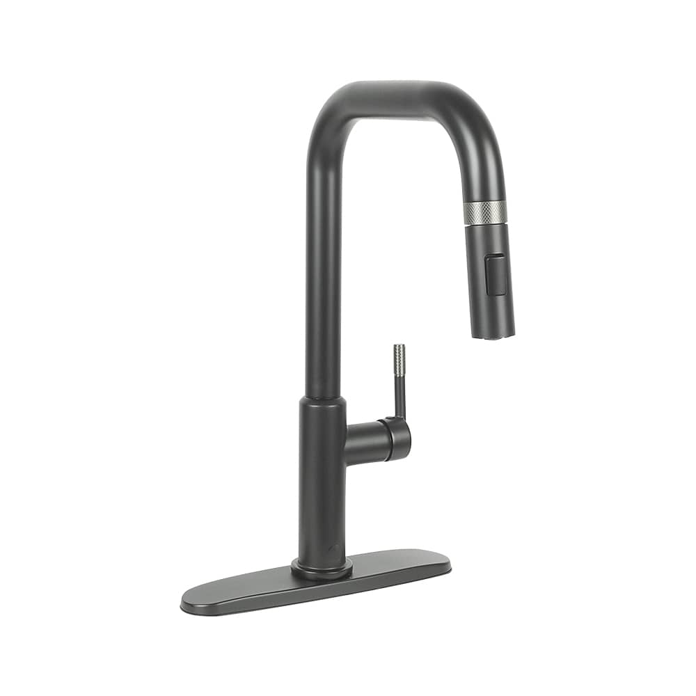 Adore 1-Handle Pull-Out Kitchen Faucet Black and Grey