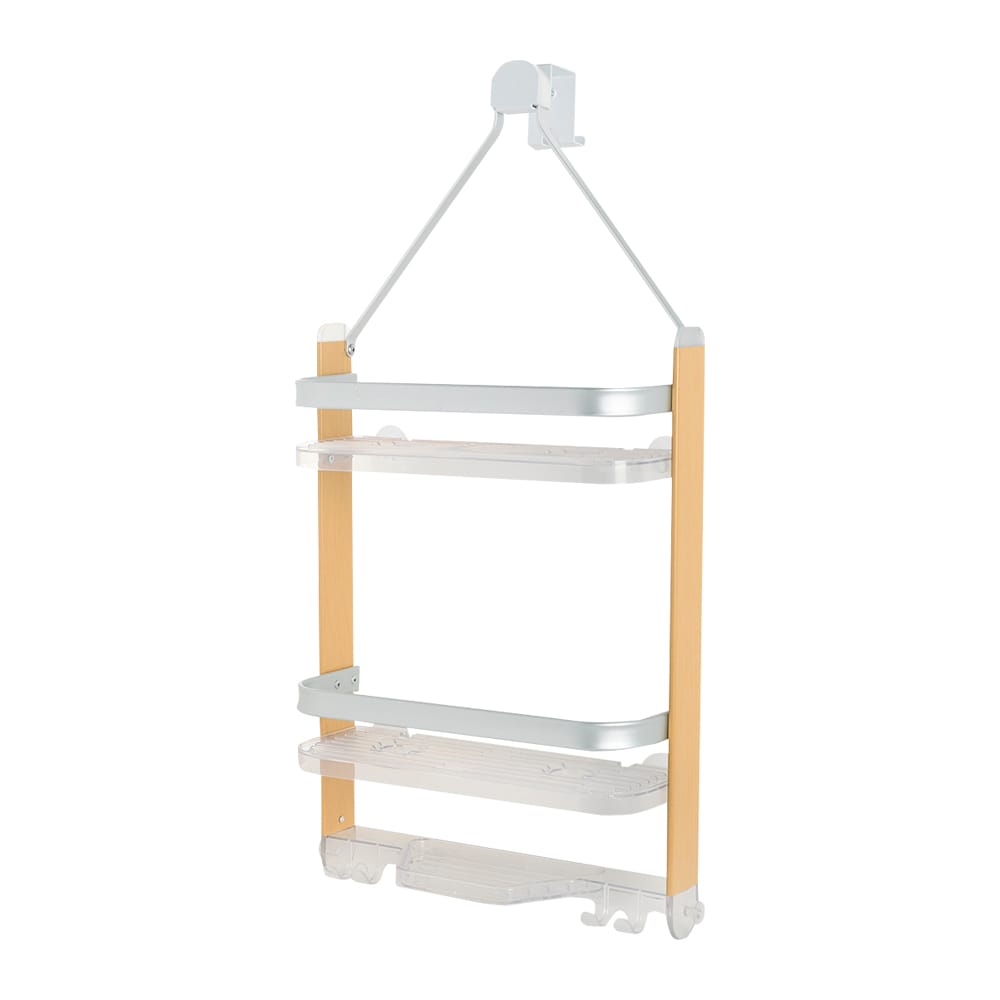 TASSILI SUPRA Aluminum Shower Caddy Silver and Natural