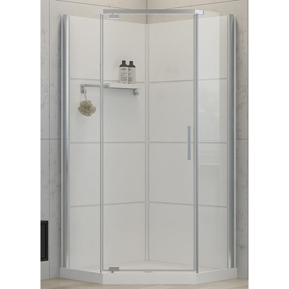 Douche Baikal verre clair finition chrome 38 po TASSILI