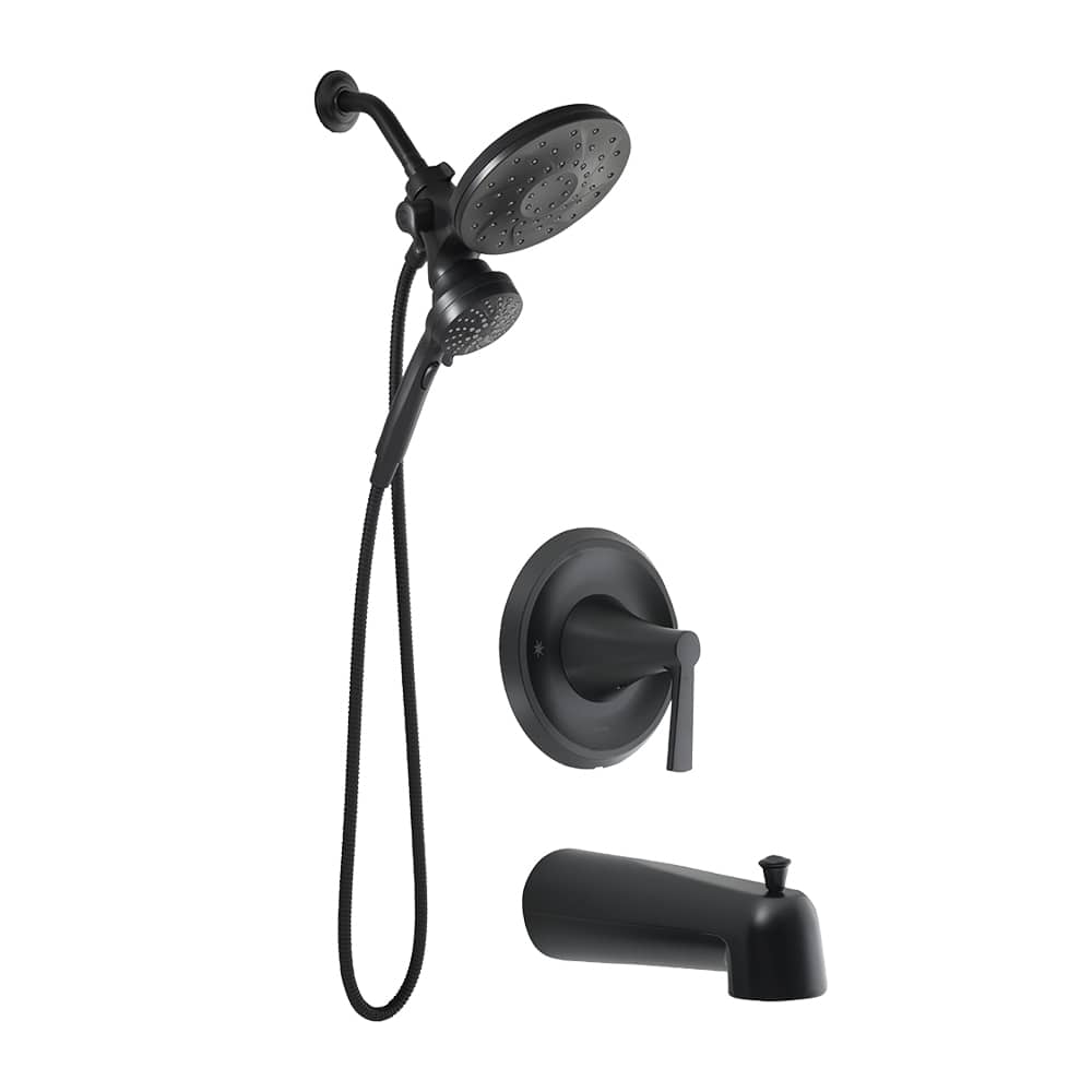 Robinet de baignoire-douche avec douchette 1 poignée Mikah Moen noir