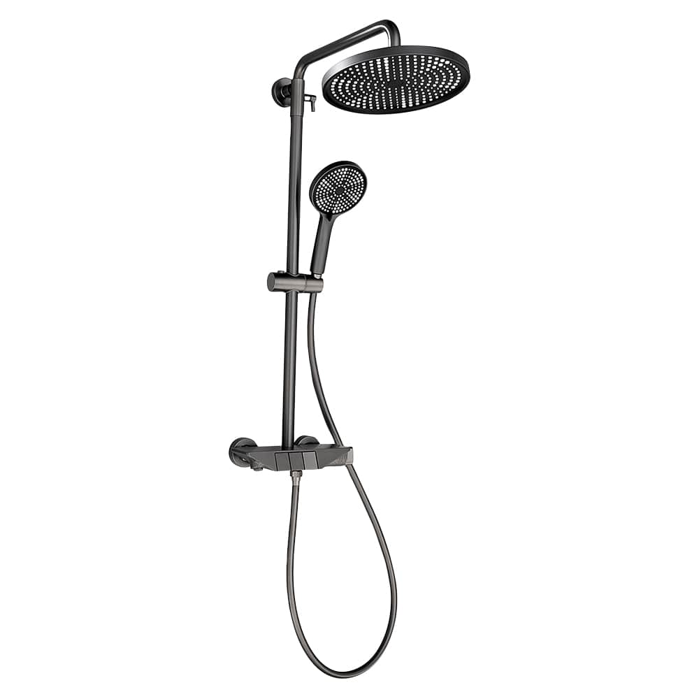 Robinet de douche thermostatique multifonction avec douchette Gregorio noir TASSILI SUPRA