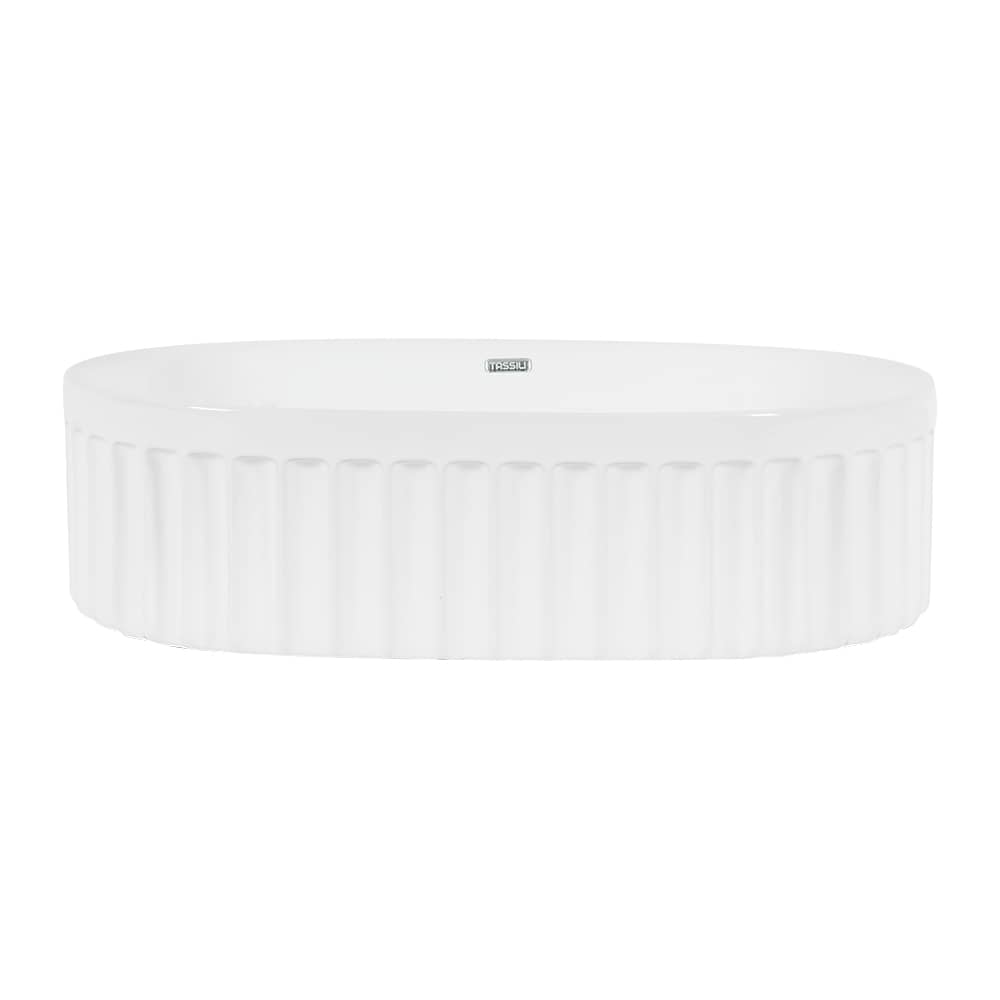 TASSILI SUPRA Nancya Oval Porcelaine Wash Basin White 21 7/8 in. x 14 in.