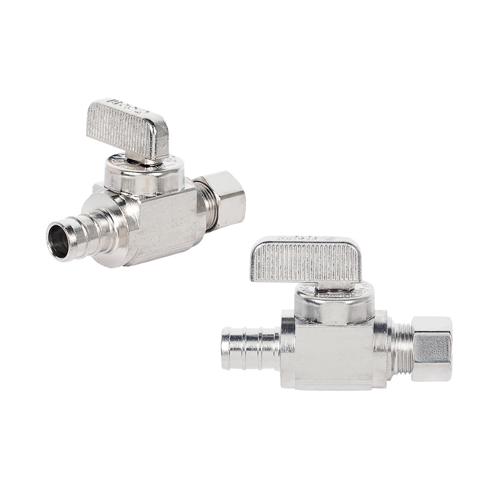 Robinet droit PEX 1/2 po x 3/8 po compression Pqt/2 DAHL