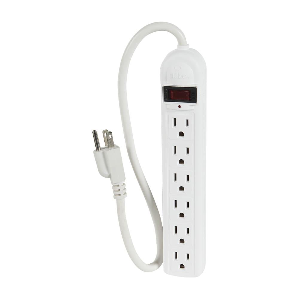 6-Outlet Power Bar White 18 in.