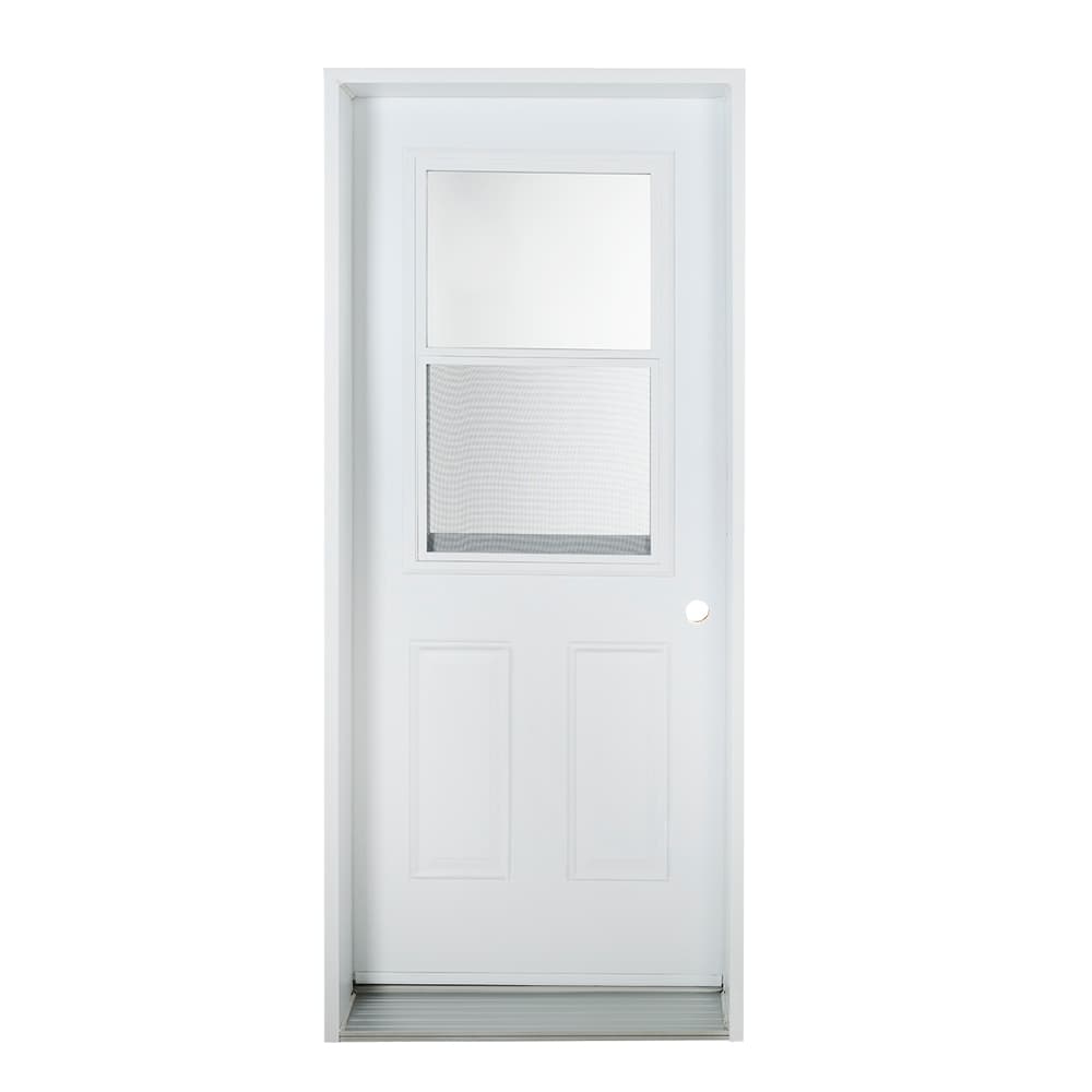 Porte d'entrée en acier énergétique B03 gauche 34 po blanc