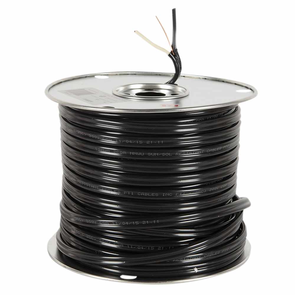 Fil électrique d'extérieur NMWU 12/2 noir 75 m