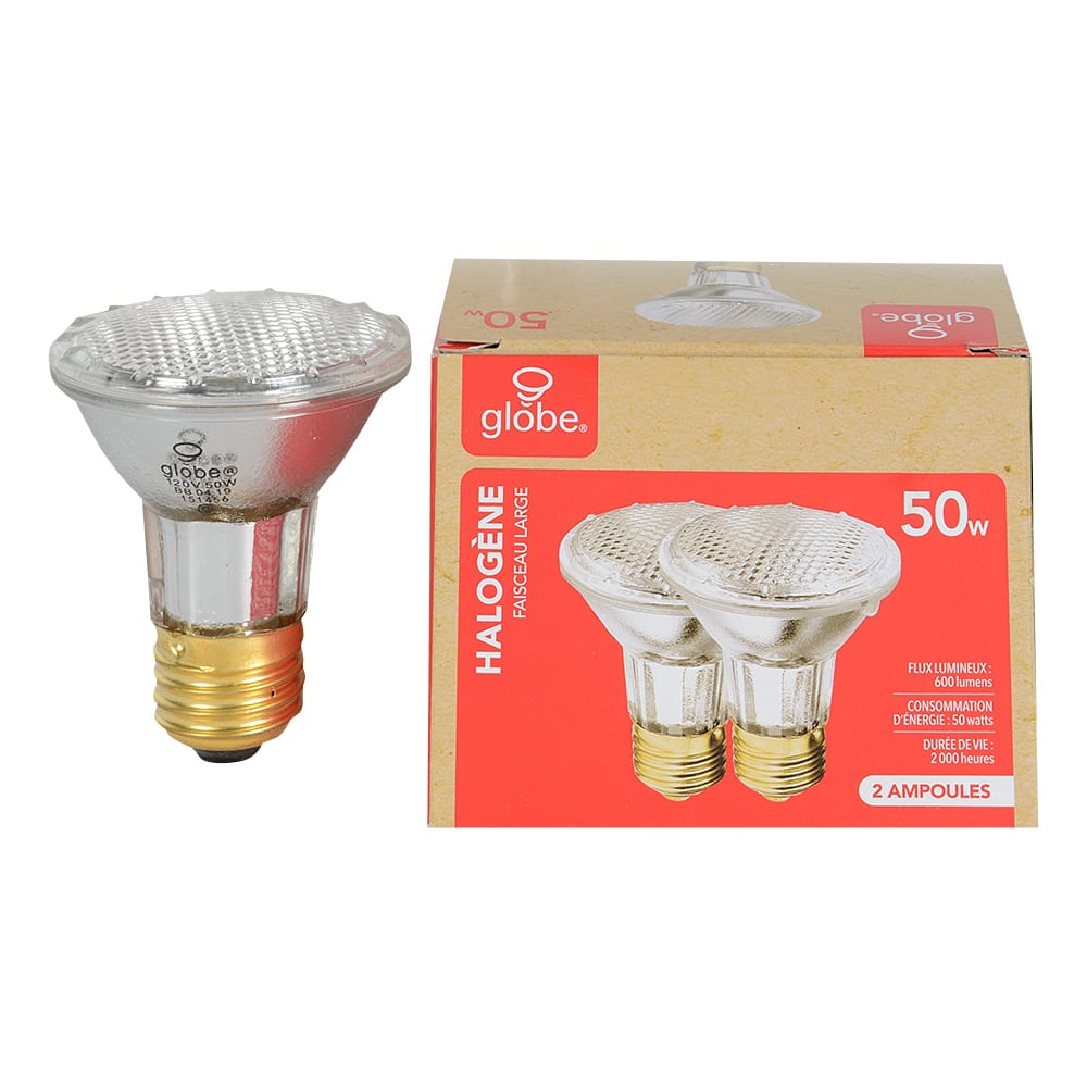 Ampoules-réflecteurs halogènes PAR20, 50 W Pqt/2