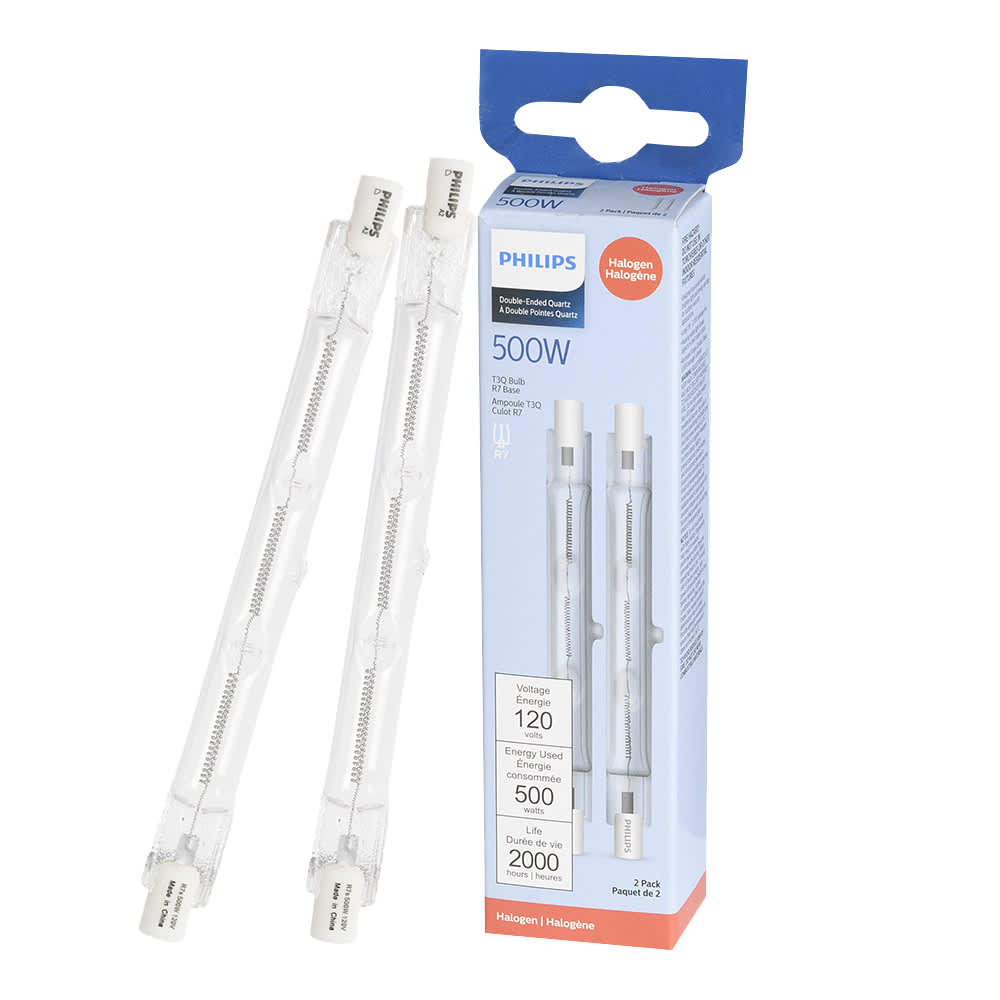 Ampoules halogène T3, 500 W Pqt/2