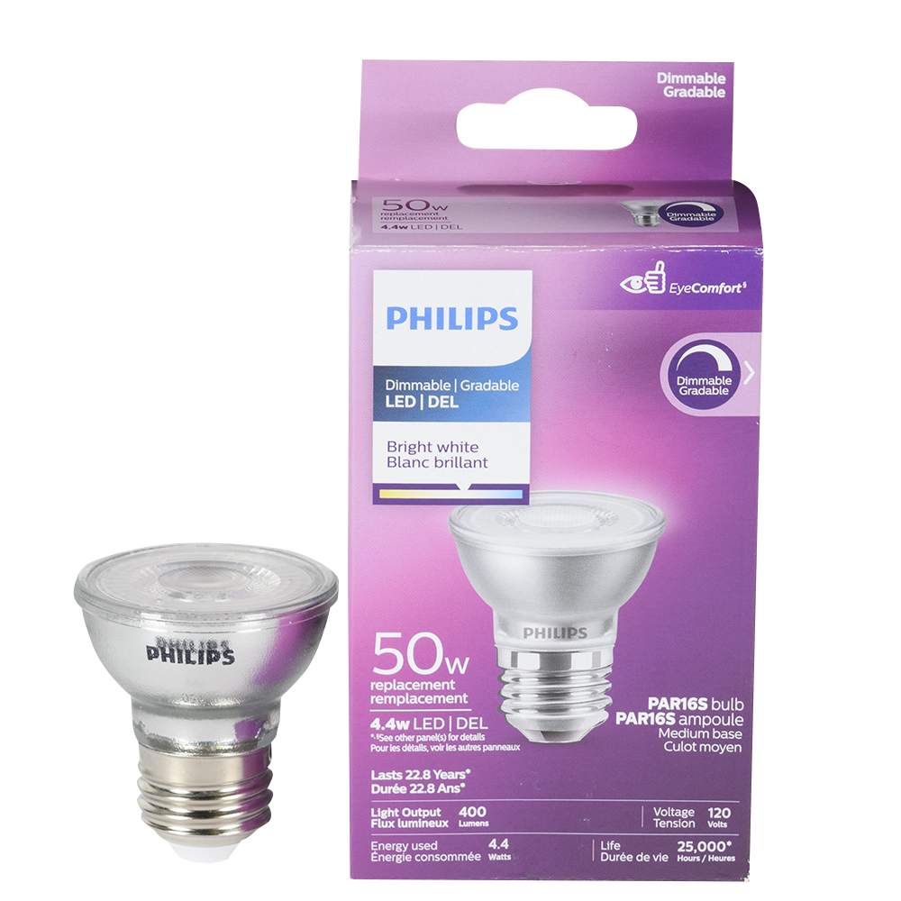 Ampoule-réflecteur DEL PAR16 blanc brillant 4,4 W